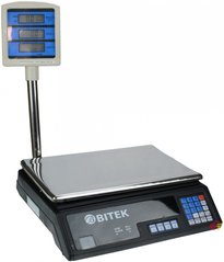 Торгові настільні ваги BITEK YZ-208 з акумулятором, електронним лічильником ціни та стійкою до 55 кг