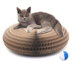 Інтерактивна кігтеточка з м'ячиком 2 в 1 для кішок з гофри Magic Organ Cat · Складна інтерактивна котяча іграшка