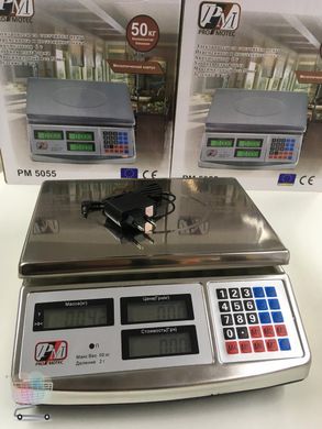 Электровесы со счётчиком цены Promotec PM 5055 Деление 2гр 50 кг весы торговые CG15 PR5