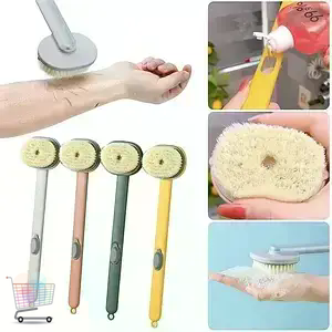 Массажная щетка для душа Body Brush AND LY-588 с дозатором &bull; Длинная щетка для спины и тела с емкостью для геля, жидкого мыла и ухода за кожей