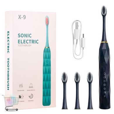 Ультразвуковая зубная щетка Sonic E-X9 с комплектом из 4 насадок ∙ Электрическая зубная щетка Sonic E-X9 для дома и путешествий