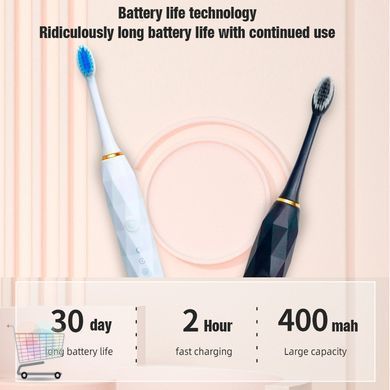 Ультразвуковая зубная щетка Sonic E-X9 с комплектом из 4 насадок ∙ Электрическая зубная щетка Sonic E-X9 для дома и путешествий