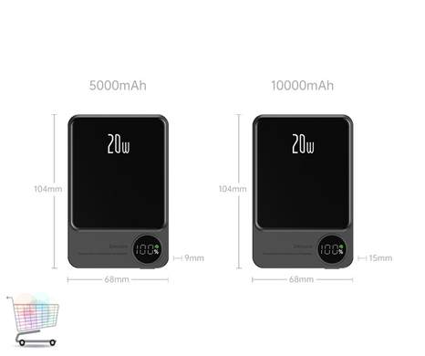 Бездротова зарядка Q9 5000 mAh для смартфонів і гаджетів ∙Портативний магнітний павербанк Q9 для мобільних пристроїв