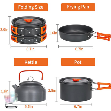 Металлическая посуда Camping Cooking 2 в 1 для походов рыбалки и кемпинга ∙ Универсальная посуда Camping Cooking для активного отдыха на природе