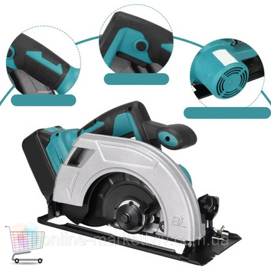 Аккумуляторная циркулярная пила Circular Saw X-510 48V с 2 АКБ &bull; Беспроводная дисковая пила для дерева, фанеры, ДСП, ремонта и монтажных работ