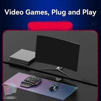 Комплект клавіатура та миша Mix Pro 3в1 для роботи та ігор з RGB та адаптером ∙ Ігровий комплект Mix Pro 3в1 з RGB-підсвіткою та адаптером для консолей