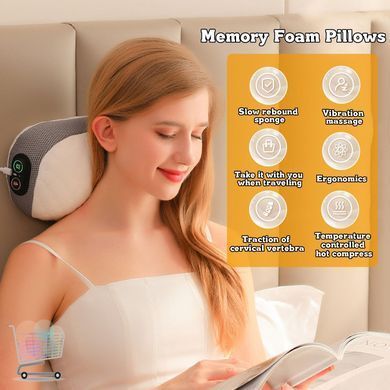 Подушка для підтримки шийного відділу pillow 5561 з масажем та підігрівом ∙ Масажна подушка для сну pillow 5561