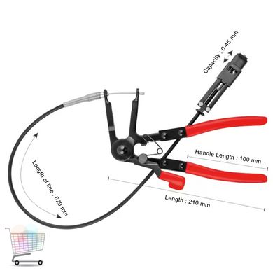 Инструмент для снятия хомутов Hose Clamp Tool · Съемник хомутов с гибким тросом для обслуживания топливной системы