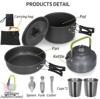 Металлическая посуда Camping Cooking 2 в 1 для походов рыбалки и кемпинга ∙ Универсальная посуда Camping Cooking для активного отдыха на природе