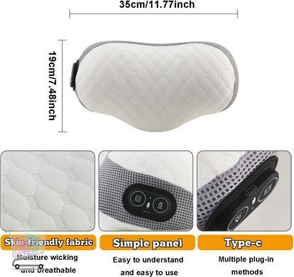 Подушка для підтримки шийного відділу pillow 5561 з масажем та підігрівом ∙ Масажна подушка для сну pillow 5561