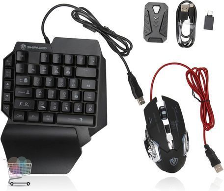 Комплект клавіатура та миша Mix Pro 3в1 для роботи та ігор з RGB та адаптером ∙ Ігровий комплект Mix Pro 3в1 з RGB-підсвіткою та адаптером для консолей