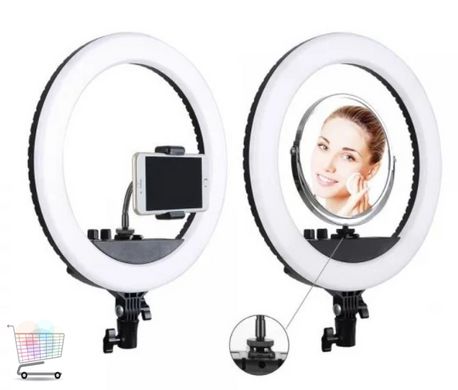 Кольцевая LED лампа SMN-12" + зеркало (30см) | Кольцевой свет | Световая лампа кольцо