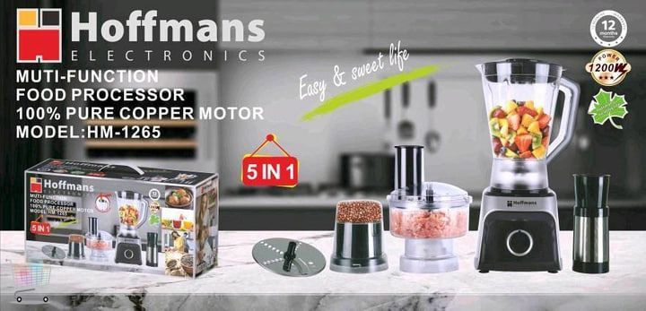 Повнофункціональний кухонний помічник Hoffmans HM-1265 5in1 1200W &bull; Сучасний комбайн для дому