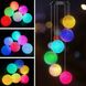 Декоративная подвесная LED лампа с разноцветными шарами на солнечной батарее · Садовые фонари Музыка Ветра