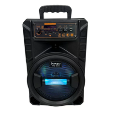Портативная колонка для караоке TTD-8245 &bull; Беспроводная Bluetooth акустика Wireless Speaker TTD-8245 с микрофонным входом, аккумулятором, LED-подсветкой, USB и картой памяти