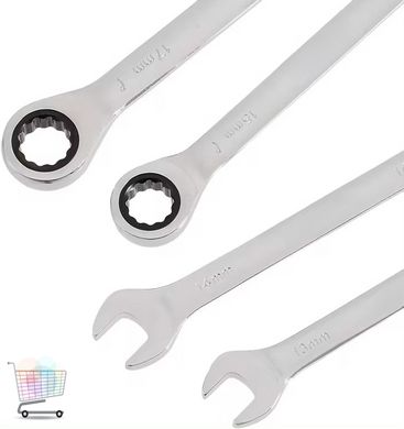 Набір комбінованих ключів Wrench set ES-7 · Ключі тріскачкові шарнірні 8-19 мм