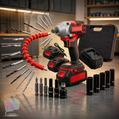 Аккумуляторный гайковерт MA752 24V с двумя батареями RED &bull; Электрический гайковерт MA752 для авто, гаража, мастерской, ремонта и работы с крепежом