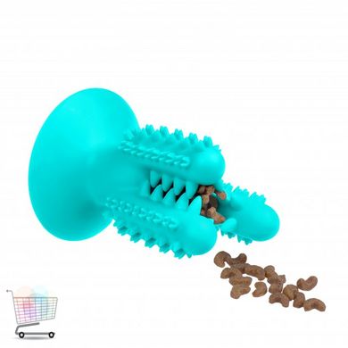 Игрушка для собак Кактус на присоске Bronzedog PetFun Dental ∙ Чистящая зубная щетка с отверстием для еды