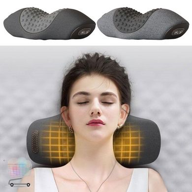 Портативная массажная подушка Spine Pillow для шеи · Беспроводной УФ вибромассажер для шеи · 3 режима массажа · USB зарядка