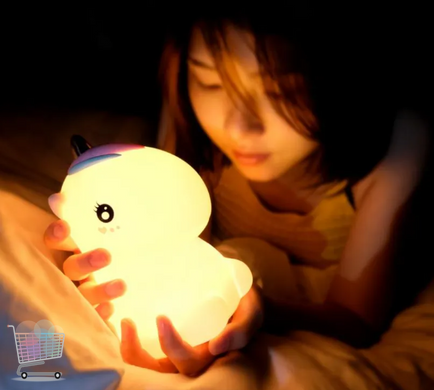 Детский силиконовый ночник Единорог LED USB Cute Unicorn с сенсорным управлением · 7 цветов подсветки