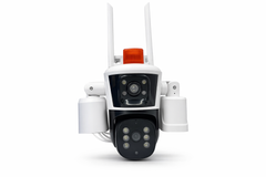 Уличная поворотная WiFi IP камера 12MP с 3 линзами и приложением Yoosee &bull; Погодозащитная камера видеонаблюдения для дома, двора, дачи, склада и наружного контроля