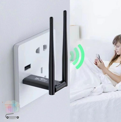 Портативный USB Wi-Fi повторитель 300 Мбит для устранения мертвых зон ∙ USB Wi-Fi репитер с внешними антеннами 300 Мбит