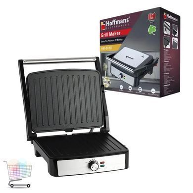 Гриль электрический Hoffmans HM-3018 2200 Вт &bull; Контактный гриль для дома с антипригарными панелями для быстрого приготовления еды