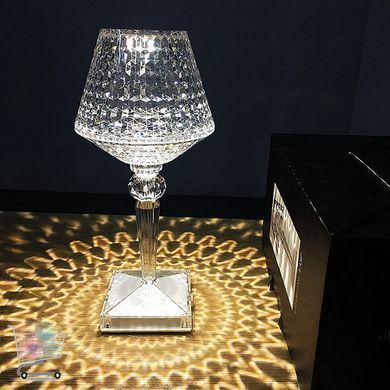 Настольная лампа-ночник 3D Crystal 26 см с сенсорным переключением режимов ∙ Сенсорный ночник 3D Кристалл для дома 26 см