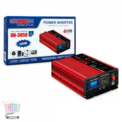 Преобразователь 5 CORE UN-3058 2500W 12V &bull; Автомобильный инвертор 5 CORE UN-3058 12V-220V 1100 Вт с USB