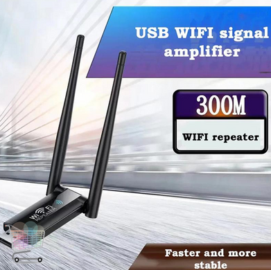 Портативный USB Wi-Fi повторитель 300 Мбит для устранения мертвых зон ∙ USB Wi-Fi репитер с внешними антеннами 300 Мбит