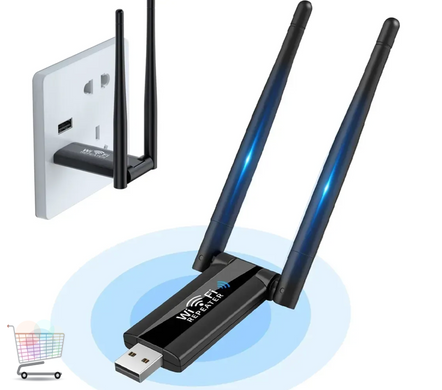 Портативный USB Wi-Fi повторитель 300 Мбит для устранения мертвых зон ∙ USB Wi-Fi репитер с внешними антеннами 300 Мбит