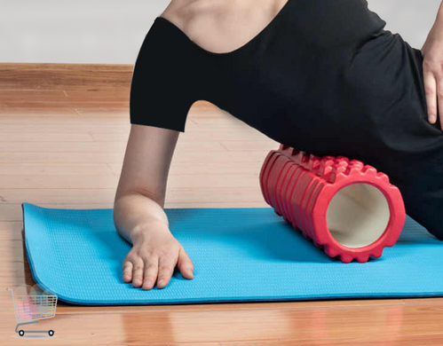 Массажный валик для йоги и фитнеса, 45х13 см · Йога – роллер для фасциального массажа мышц