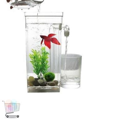 Мини-аквариум с краном для легкого очищения My Clean Aqua - самоочищающийся акриловый аквариум для рыбок