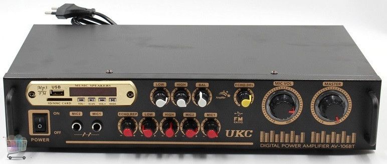 Усилитель звука стереоусилитель UKC AV-106BT с Bluetooth ∙ Караоке ∙ FM ∙ USВ