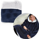 Плед-толстовка Huggle Hoodie Blanket з капюшоном двостороння ∙ Синя