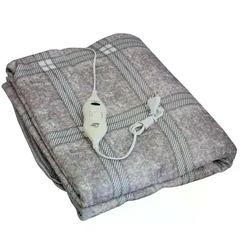 Сіре електропростирадло Electric Blanket 150&times;120 см у клітинку 86 Вт з терморегулятором &bull; Простирадло з електропідігрівом Electric Blanket 150&times;120 см 220 В для прогрівання ліжка