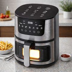 Аерогриль Silver Crest SC-8855S 8 л 4200 Вт сенсорна мультипіч ∙ Аерофритюрниця Hot Air без олії для дому