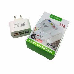 Зарядное устройство с функцией быстрой зарядки 6хUSB FAST CHARGER 3.1А 5G · Блок питания – хаб на 6 USB портов