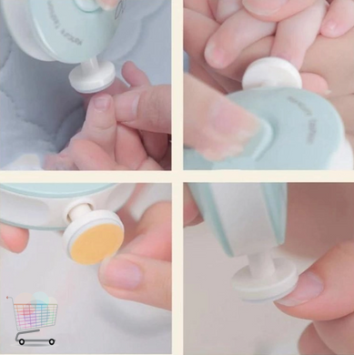 Детский маникюрный набор 6 в 1 с насадками для шлифовки, полировки, пилкой-триммером для ногтей в комплекте