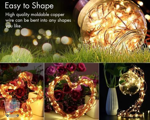 Светодиодная гирлянда на медной проволоке 50м 500LED USB тёплый свет ∙ Гирлянда 500LED USB 77-20 &mdash; тёплый свет