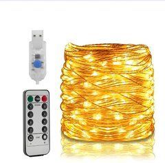 Светодиодная гирлянда на медной проволоке 100м 1000LED USB тёплый свет ∙ Гирлянда 1000LED USB 78-20 &mdash; тёплый свет