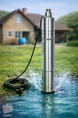 Шнековый глубинный насос для скважины 4QGD2 1500W 120 м &bull; Погружной винтовой насос для воды, дома, дачи и автономного водоснабжения