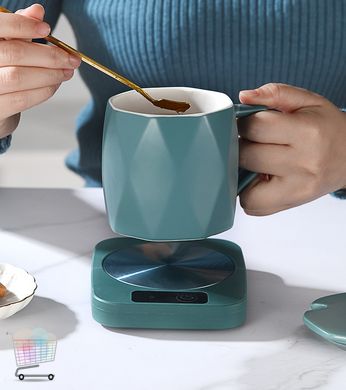 Портативная подставка с подогревом для чашки Теплый коврик с постоянной температурой 55° для подогрева чая, кофе, детского питания