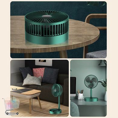 Складаний міні вентилятор для дому Telescopic Folding Fan · Портативний настільний вентилятор · USB зарядка · Білий / зелений / чорний