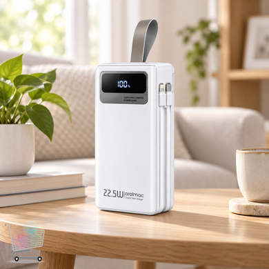 Белый Power Bank Aroimac ORA503 40000 mAh &bull; Портативное зарядное устройство Aroimac ORA503 с Fast Charge QC3.0, быстрой зарядкой 22,5W и 4 USB выходами для смартфонов