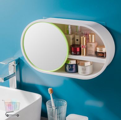Настінний органайзер для косметики підвісний · Полиця для ванної кімнати з рухомим дзеркалом W-30