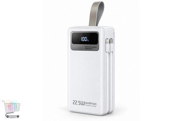 Белый Power Bank Aroimac ORA503 40000 mAh &bull; Портативное зарядное устройство Aroimac ORA503 с Fast Charge QC3.0, быстрой зарядкой 22,5W и 4 USB выходами для смартфонов