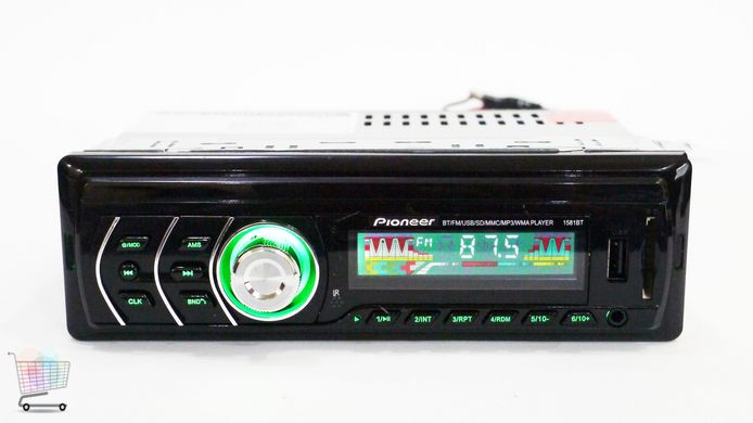 Автомагнитола Pioneer 1DIN MP3-1581BT RGB/Bluetooth PR4/функция MUTE/ часы