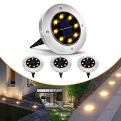 Вуличні ліхтарі з датчиком світла ∙ Комплект садових світильників на сонячній батареї Solar Disk Lights, 4 шт