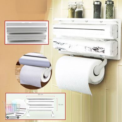 Подвесной держатель для пленки, фольги и полотенец Kitchen Roll Triple Paper Dispenser